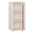 Alyson Low Glass Fronted Cabinet with Push-to-Open Door in Sand