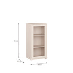 Alyson Low Glass Fronted Cabinet with Push-to-Open Door in Sand