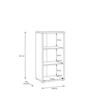 Alyson Low Glass Fronted Cabinet with Push-to-Open Door in Sand