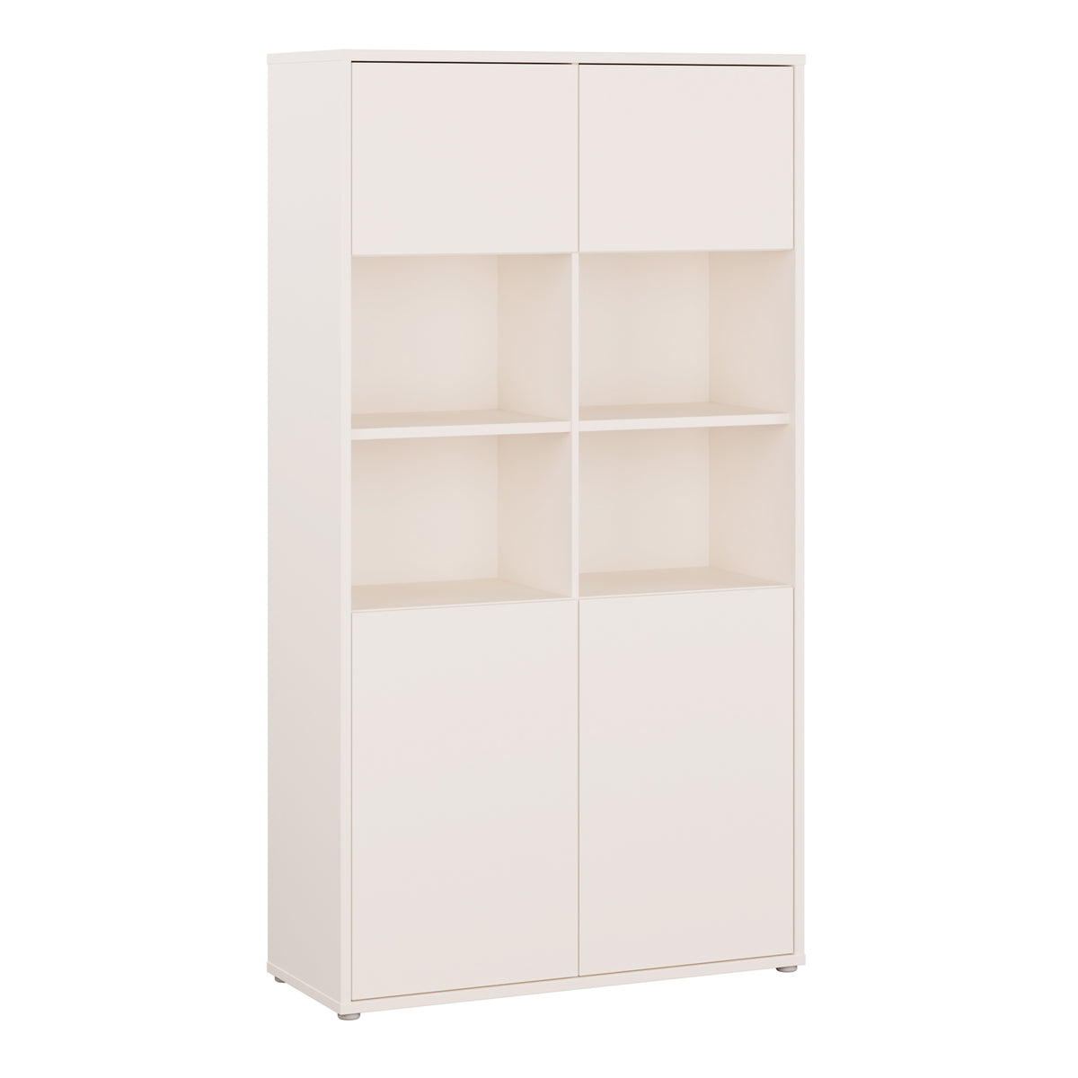 Alyson Wide Storage Cabinet 4 Doors Push-to-Open & 2 Central Shelves Sand