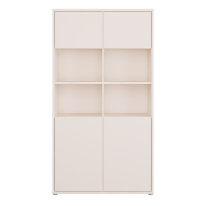 Alyson Wide Storage Cabinet 4 Doors Push-to-Open & 2 Central Shelves Sand