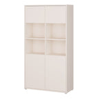 Alyson Wide Storage Cabinet 4 Doors Push-to-Open & 2 Central Shelves Sand