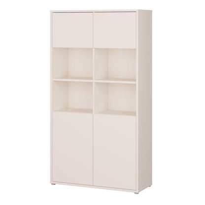 Alyson Wide Storage Cabinet 4 Doors Push-to-Open & 2 Central Shelves Sand