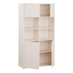 Alyson Wide Storage Cabinet 4 Doors Push-to-Open & 2 Central Shelves Sand