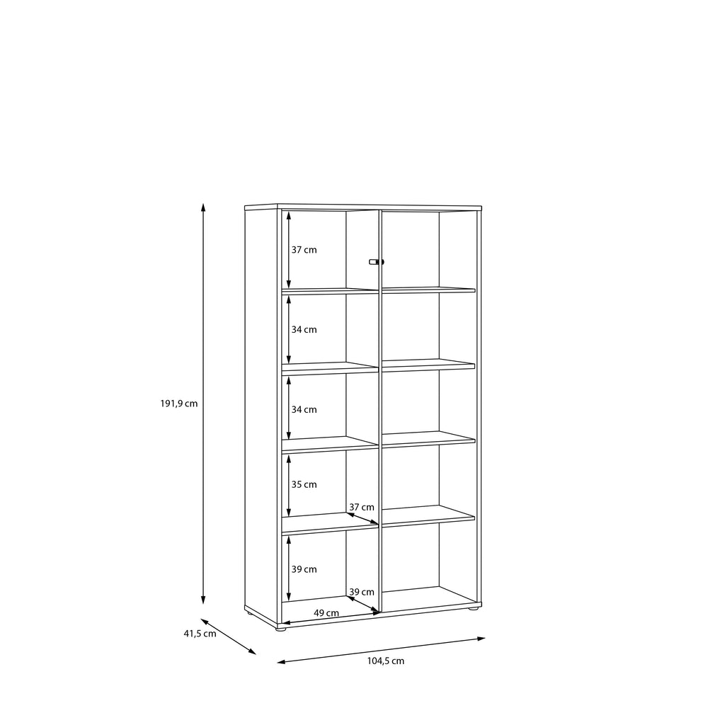 Alyson Wide Storage Cabinet 4 Doors Push-to-Open & 2 Central Shelves Sand