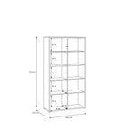 Alyson Wide Storage Cabinet 4 Doors Push-to-Open & 2 Central Shelves Sand