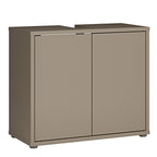 Alyson Under Sink Bathroom Cabinet with 2 Doors Push-to-Open in Taupe