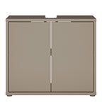Alyson Under Sink Bathroom Cabinet with 2 Doors Push-to-Open in Taupe