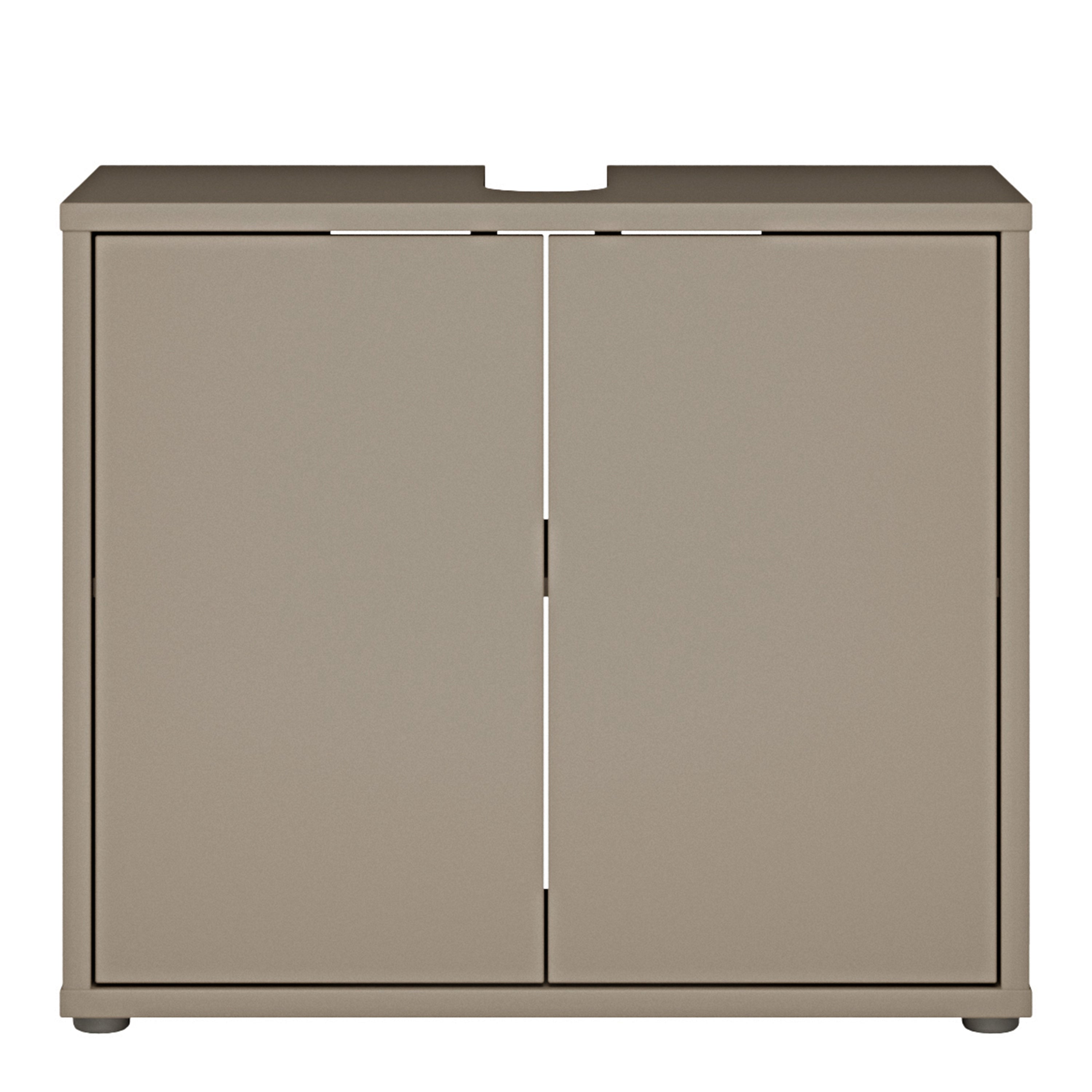 Alyson Under Sink Bathroom Cabinet with 2 Doors Push-to-Open in Taupe