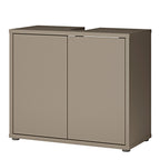 Alyson Under Sink Bathroom Cabinet with 2 Doors Push-to-Open in Taupe
