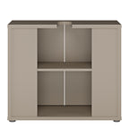 Alyson Under Sink Bathroom Cabinet with 2 Doors Push-to-Open in Taupe