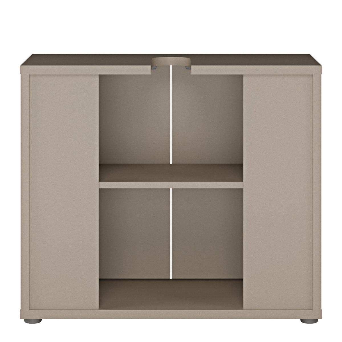 Alyson Under Sink Bathroom Cabinet with 2 Doors Push-to-Open in Taupe
