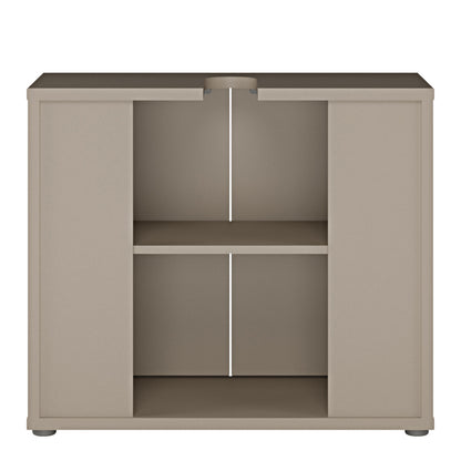 Alyson Under Sink Bathroom Cabinet with 2 Doors Push-to-Open in Taupe