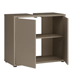 Alyson Under Sink Bathroom Cabinet with 2 Doors Push-to-Open in Taupe