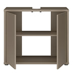 Alyson Under Sink Bathroom Cabinet with 2 Doors Push-to-Open in Taupe