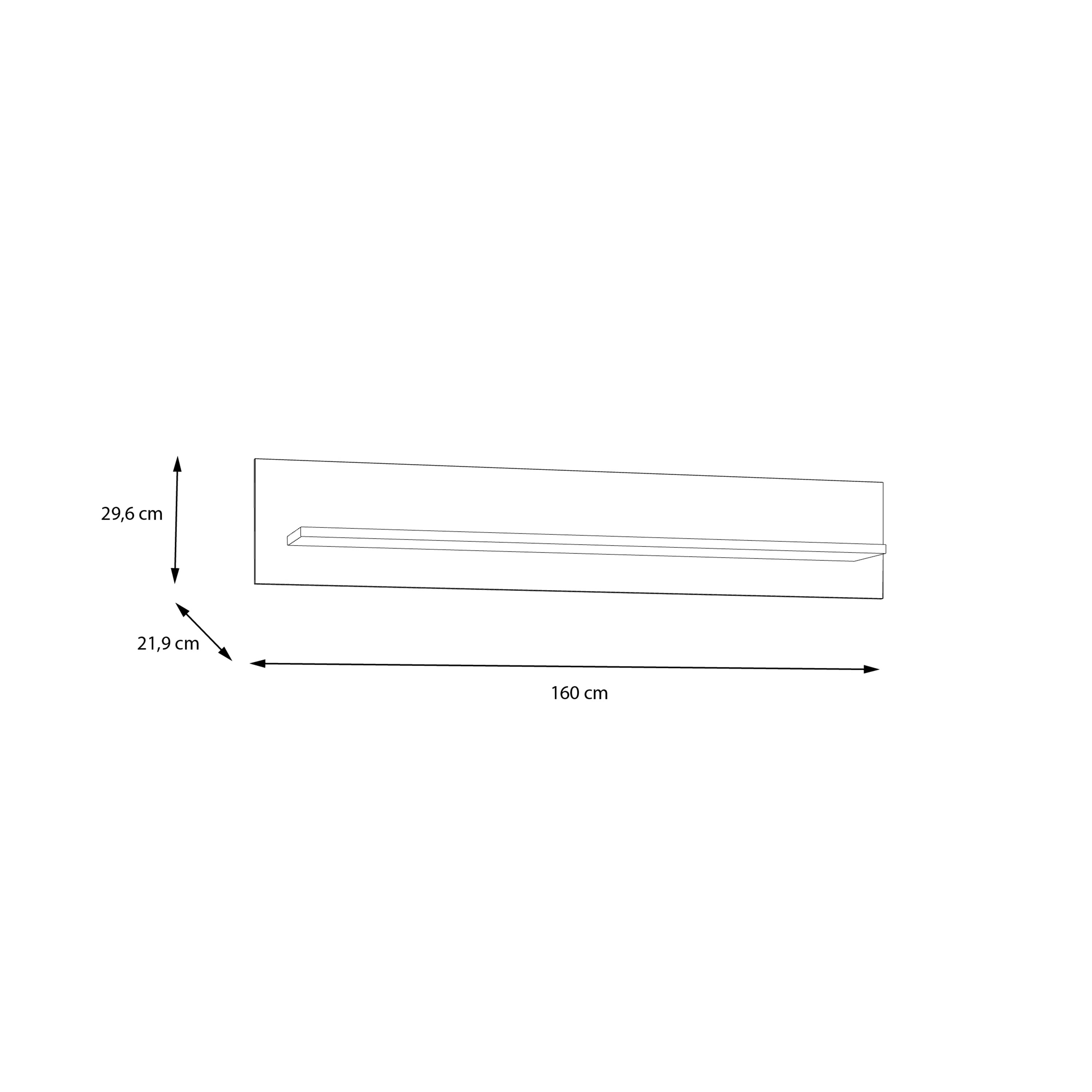 Woodland Wall Shelf in Light Grey and Oak