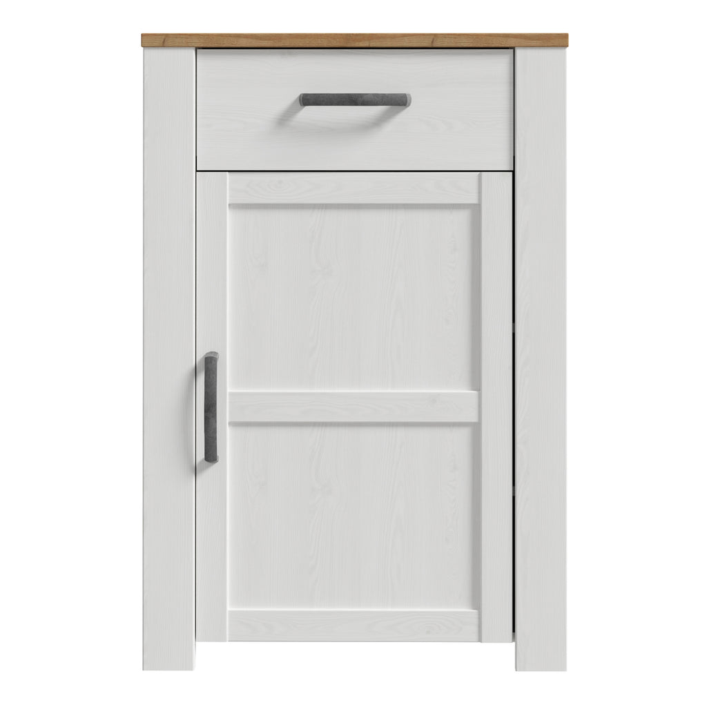 Balmoral 1 Door 1 Drawer Shoe Cabinet in Riviera Oak/White