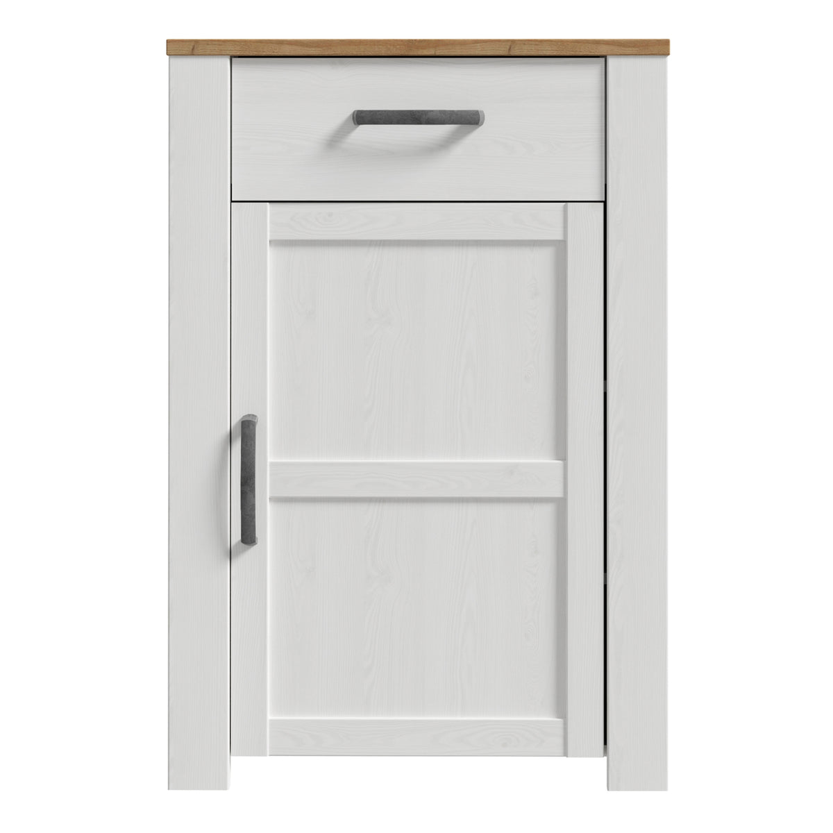 Balmoral 1 Door 1 Drawer Shoe Cabinet in Riviera Oak/White