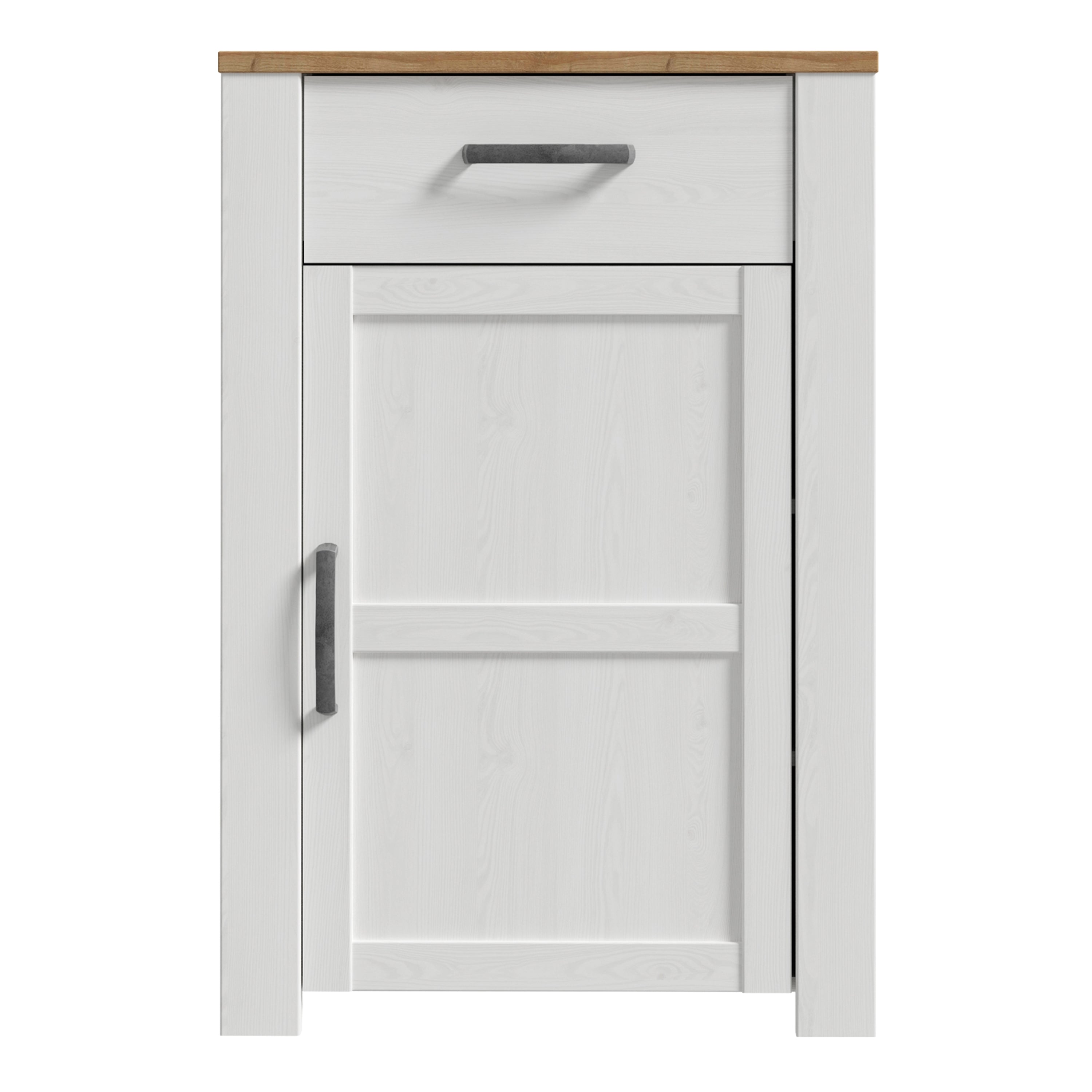 Balmoral 1 Door 1 Drawer Shoe Cabinet in Riviera Oak/White