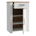Balmoral 1 Door 1 Drawer Shoe Cabinet in Riviera Oak/White