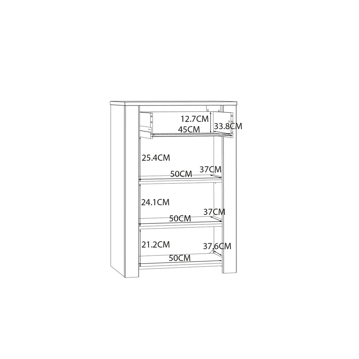 Balmoral 1 Door 1 Drawer Shoe Cabinet in Riviera Oak/White