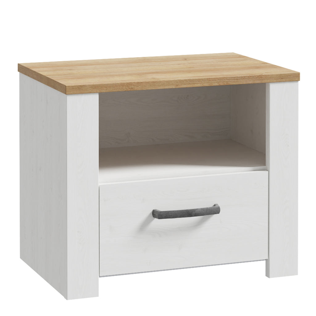 Balmoral 1 Drawer Bedside Navy Oak