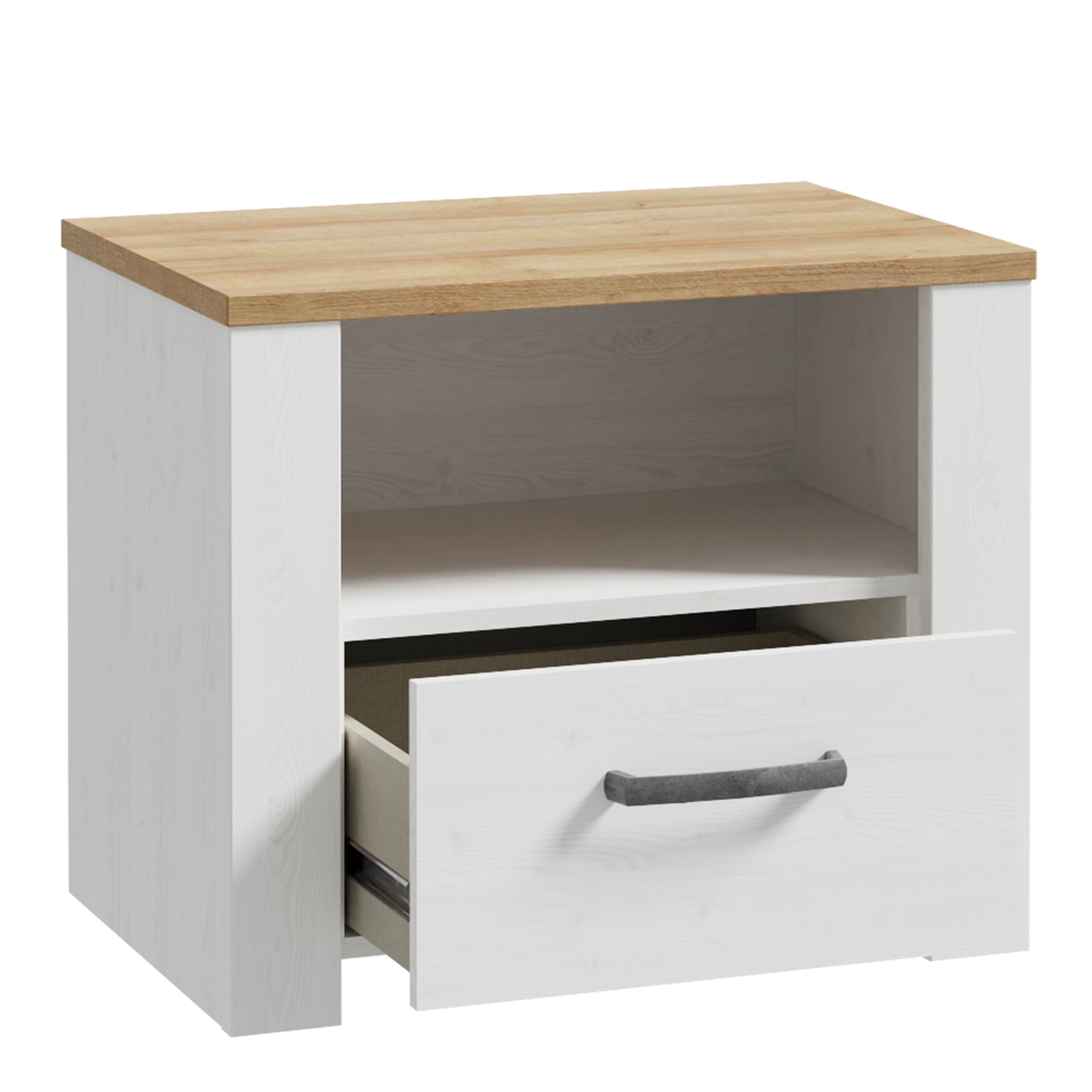 Balmoral 1 Drawer Bedside Navy Oak