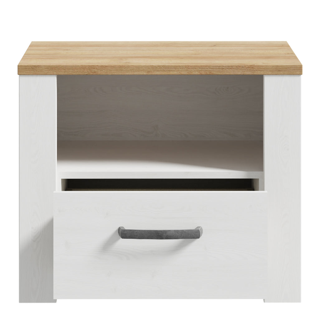 Balmoral 1 Drawer Bedside Navy Oak