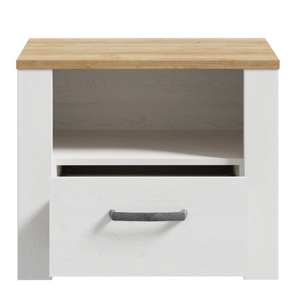 Balmoral 1 Drawer Bedside Navy Oak