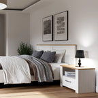 Balmoral 1 Drawer Bedside Navy Oak