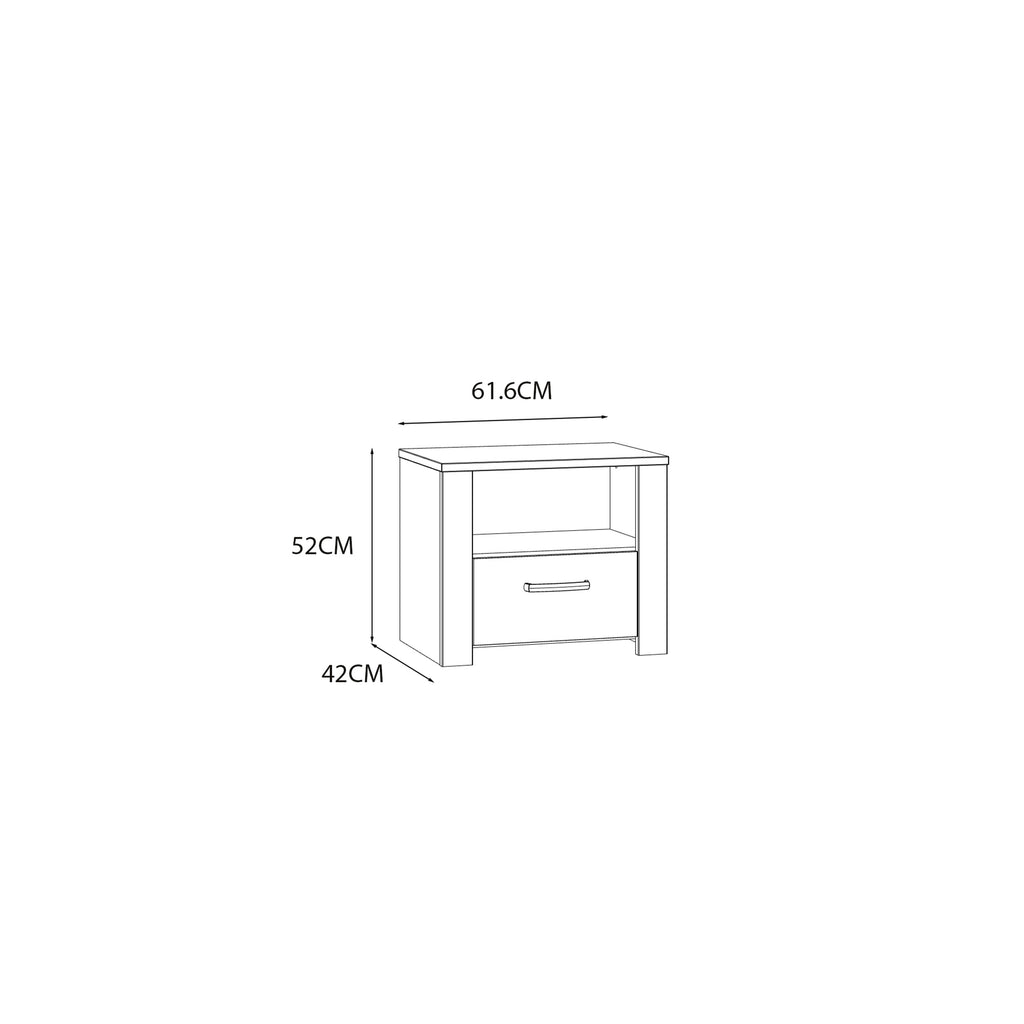 Balmoral 1 Drawer Bedside Navy Oak