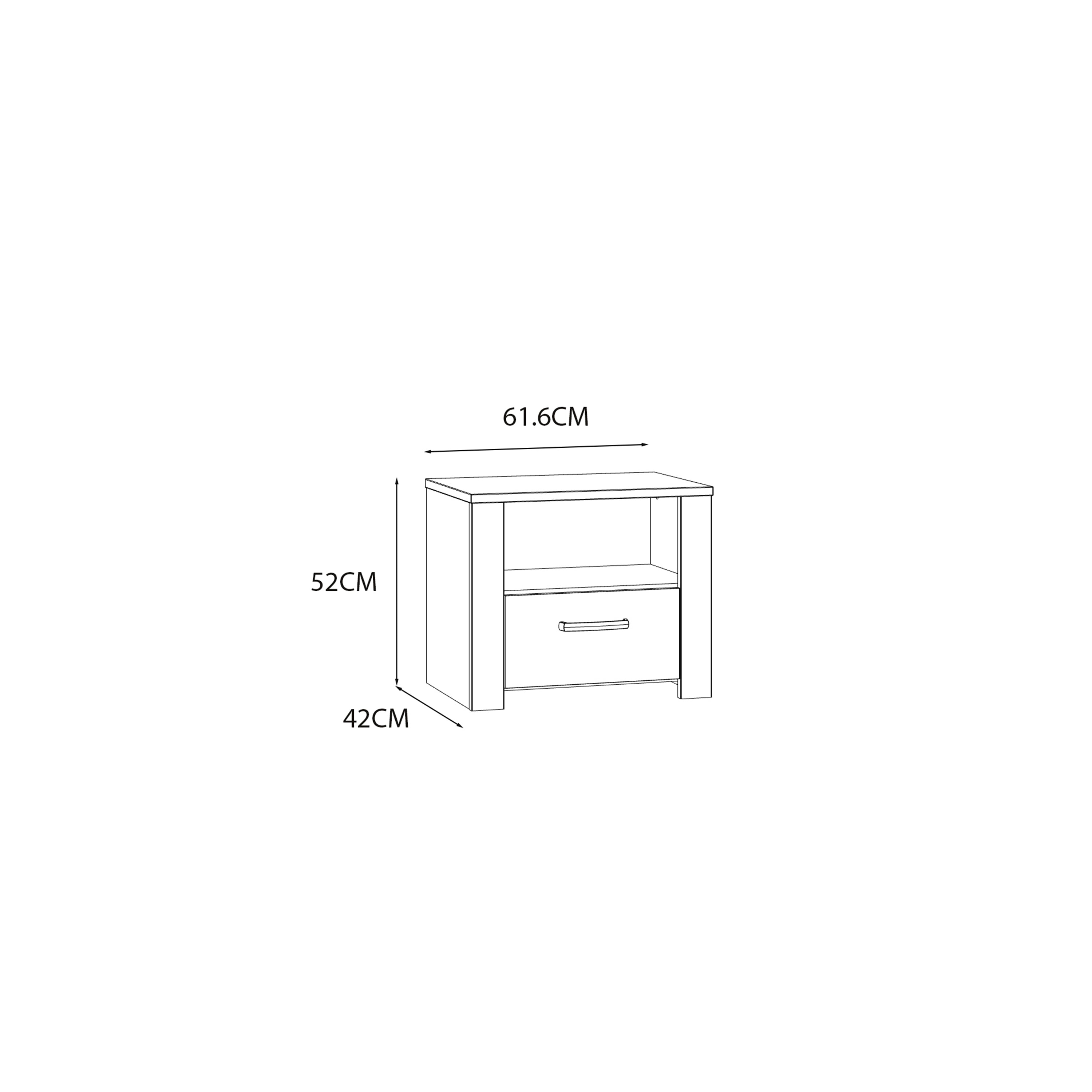 Balmoral 1 Drawer Bedside Navy Oak