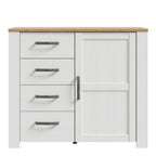 Balmoral 1 Door 4 Drawer Sideboard in Riviera Oak/White