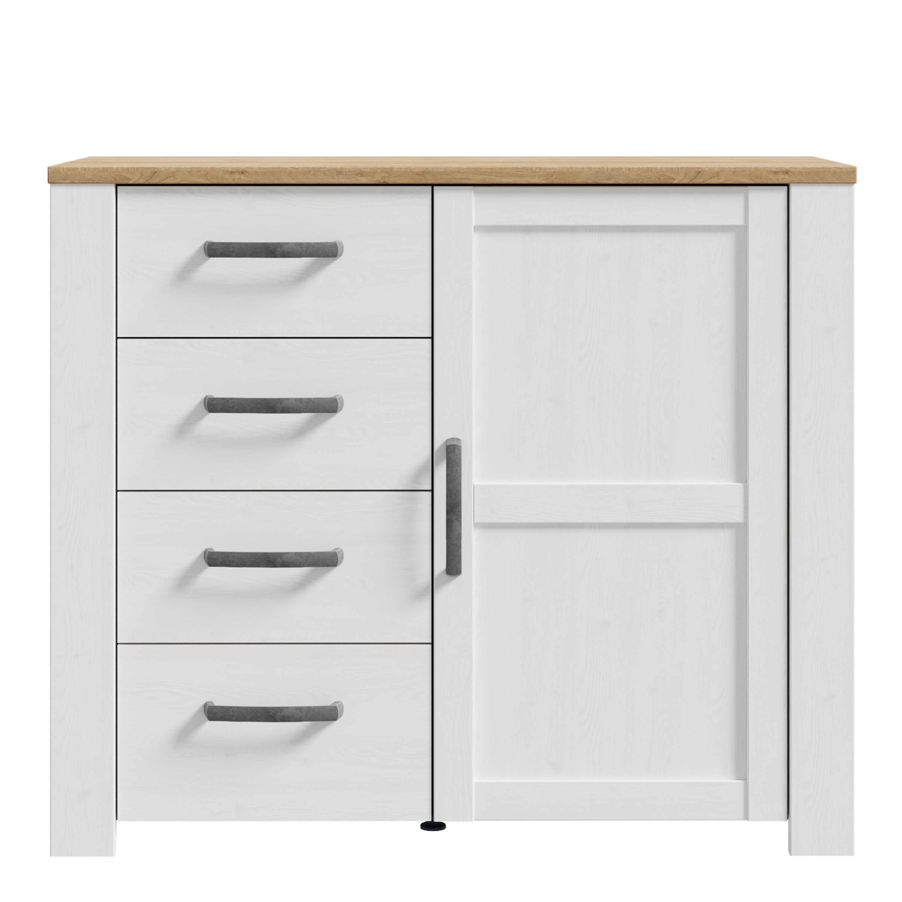 Balmoral 1 Door 4 Drawer Sideboard in Riviera Oak/White