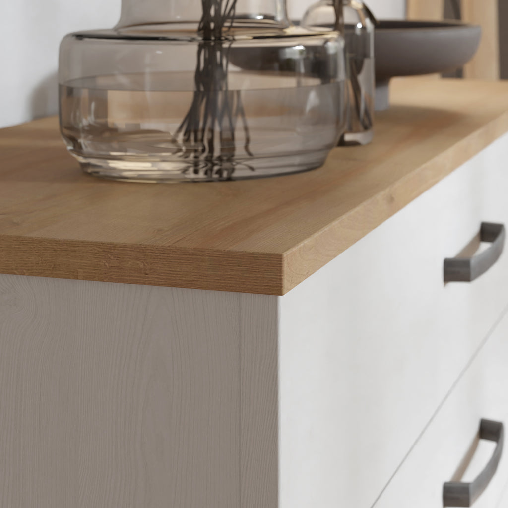 Balmoral 1 Door 4 Drawer Sideboard in Riviera Oak/White