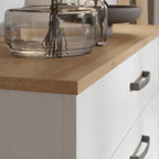 Balmoral 5 Drawer Narrow Chest in Riviera Oak/White
