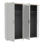 Balmoral 2 Door 2 Mirrored Door Wardrobe in Riviera Oak/White