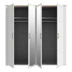 Balmoral 2 Door 2 Mirrored Door Wardrobe in Riviera Oak/White