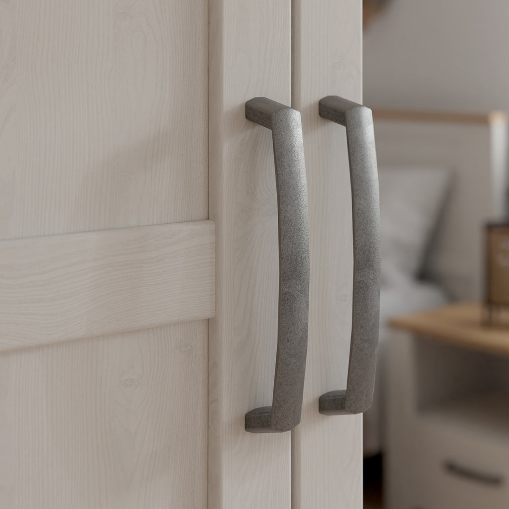 Balmoral 2 Door 2 Mirrored Door Wardrobe in Riviera Oak/White
