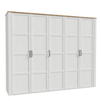 Balmoral 5 Door Wardrobe in Riviera Oak/White