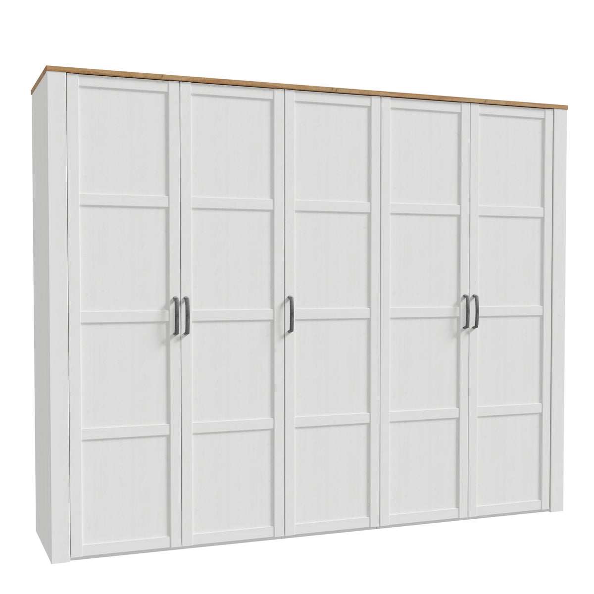 Balmoral 5 Door Wardrobe in Riviera Oak/White