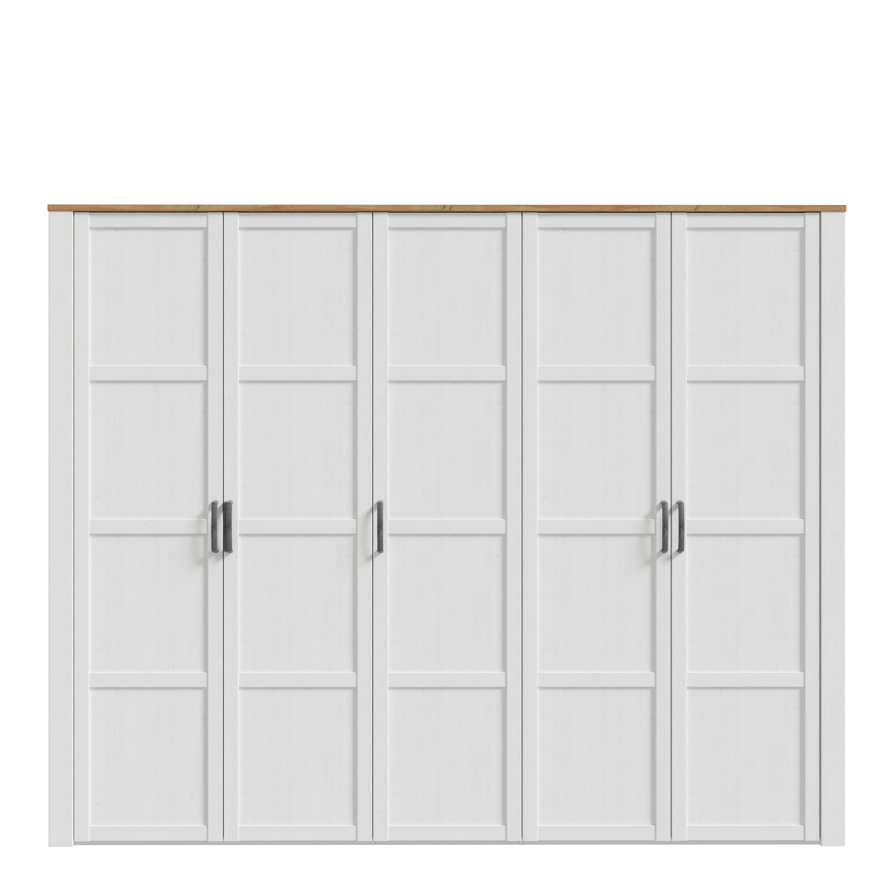 Balmoral 5 Door Wardrobe in Riviera Oak/White