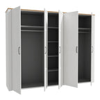 Balmoral 5 Door Wardrobe in Riviera Oak/White