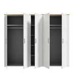 Balmoral 5 Door Wardrobe in Riviera Oak/White