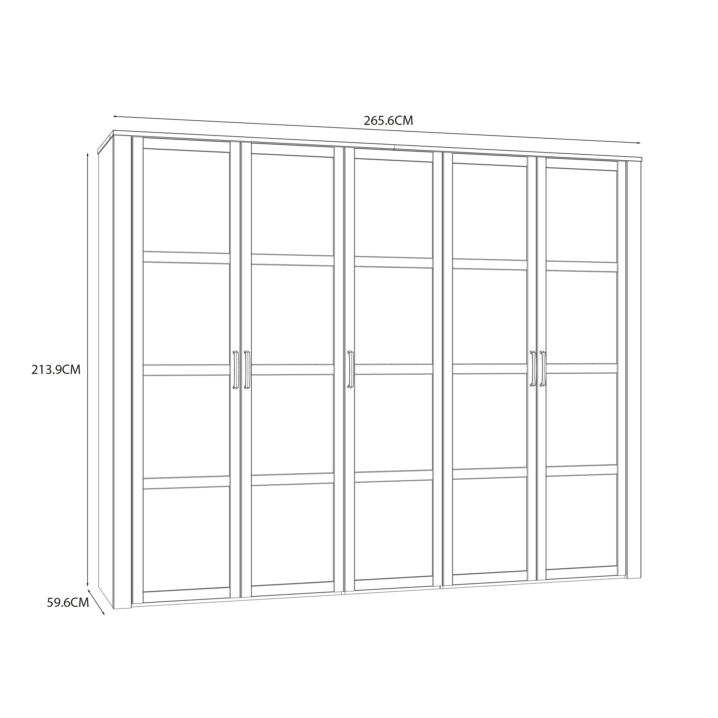 Balmoral 5 Door Wardrobe in Riviera Oak/White