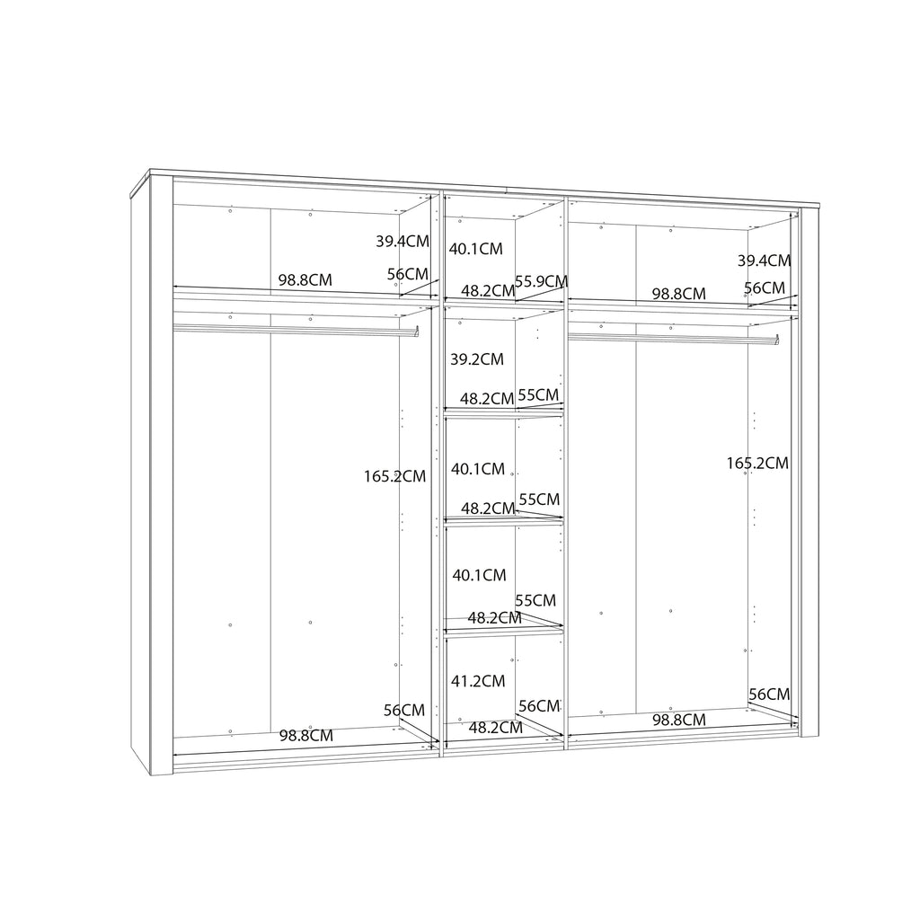 Balmoral 5 Door Wardrobe in Riviera Oak/White