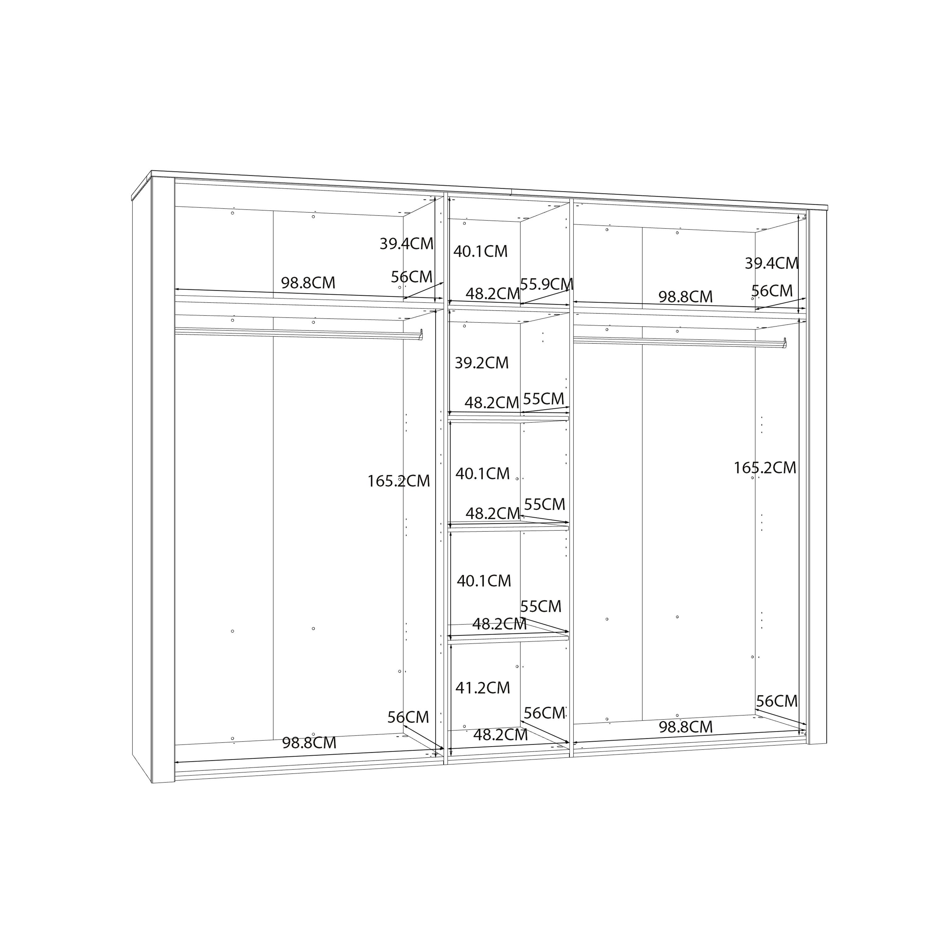Balmoral 5 Door Wardrobe in Riviera Oak/White