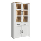 Balmoral Display Cabinet 4 Door 2 Drawer in Oak/White