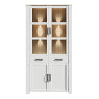 Balmoral Display Cabinet 4 Door 2 Drawer in Oak/White