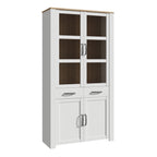 Balmoral Display Cabinet 4 Door 2 Drawer in Oak/White